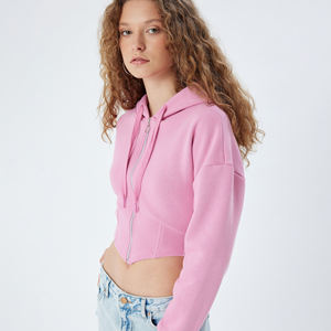 เสื้อฮู้ดมีซิปสำหรับผู้หญิงเสื้อฮู้ดแขนยาวแบบสั้นมีสไตล์และสวมใส่สบายสำหรับสวมใส่สบายและออกกำลังกาย - Product Image 2