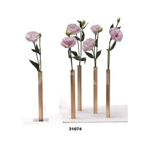 Florero magnético-Juego único y moderno de 5 jarrones de aluminio dorado para decoración de jardín doméstico 9,4x0,6x0,6 pulgadas - Product Image 1