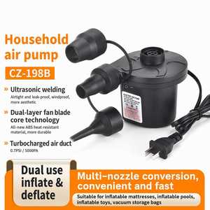 Bomba de Aire Eléctrica Doméstica Santwell SSG-CU-012, Inflador/Desinflador, 0.7 PSI, 60 W, 3 Boquillas para Colchones Inflables, Flotadores de Piscina y Aspiradoras - Product Image 4