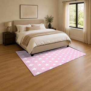 Tapis de salon en chenille antidérapant, motif designer imprimé numériquement, rose prune, lavable en machine, vente en gros RUGS DEPOT LXDP-0040 - Product Image 3