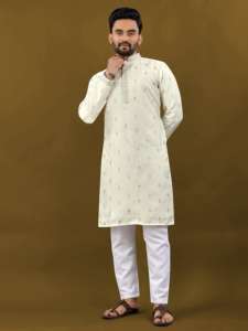 Nouvelle élégance Dressing Tendance Premium collection Festival Porter Élégant Matka Soie Avec Broderie Buti Hommes Kurta - Product Image 6