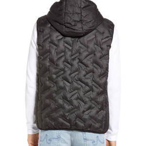 Chaleco acolchado cálido informal de invierno para hombre de High Street, prendas de vestir sin mangas con cuello levantado de talla grande con capucha cómoda y elegante - Product Image 3