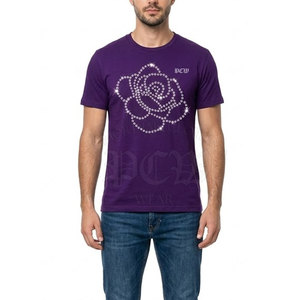 เสื้อยืดแฟชั่นผู้ชายถักนิตติ้ง 100% ผ้าฝ้าย ประดับคริสตัล ดีไซน์ทันสมัย แขนสั้น เสื้อท็อปสำหรับใส่ในโอกาสพิเศษ เนื้อผ้าเบาสบาย ระบายอากาศได้ดี - Product Image 3