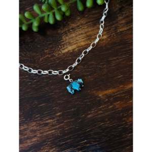 Handmade Religious Style Navajo Buffalo Charms Mohave Turquoise Sterling Silver Bezel Setting Rose Gold Material Number Pattern - Product Image 2