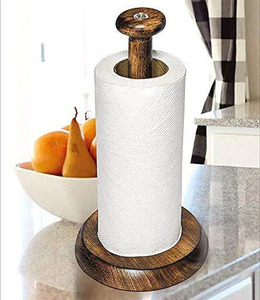 Porte-rouleau de papier au design personnalisé Porte-rouleau de papier hygiénique décoratif pour cuisine salle de bain Porte-rouleau de papier sur pied en bois naturel - Product Image 5