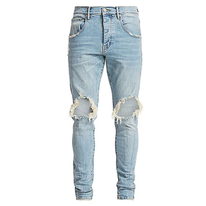 Super Selling High Street Plus Size Jeans Buraco Rasgado de Cintura Alta Slim Fit Denim Jeans Stretch Jeans Tecido De Algodão à venda - Product Image 1