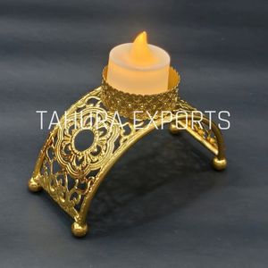 <b>Marvelous</b> Design Attractive Look Golden Silver Color Tea <b>Light</b> Candle Holder T-<b>Light</b> Holders for Christmas and Home Decoration - Product Image 2
