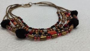 Collar de Cadenas con Cuentas de Vidrio Estilo Vintage para Mujer, Diseño Multicapa, Elegante y Moderno - Product Image 4