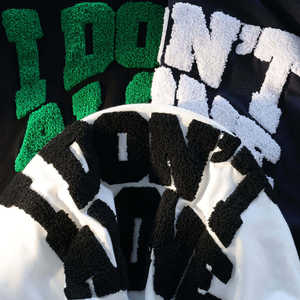 T-shirt en tissu confortable et décontracté à broderie de <span class=keywords><strong>serviette</strong></span> de 240 grammes, à porter au quotidien, t-shirt basique à col rond - Product Image 4