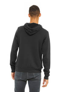 Pull à capuche en polaire pour homme avec poche, coupe ample, uni, teinture unie, coupe-vent et écologique - Product Image 4