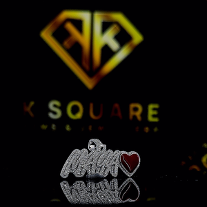 Colgante Hip Hop con nombre personalizado y corazón rojo, colgante con nombre personalizado o letra para hombre, colgante de moissanita, joyería Hip Hop Ice Out - Product Image 4