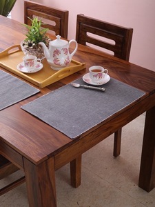 100% coton côtelé Table napperon et coureur de luxe moderne solide carré motif lin napperons pour la maison hôtels mariages - Product Image 2