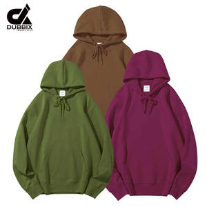 Manufacture Customized Logo 100% Cotton Blank Plain Pullover <b>Hoodies</b> for <b>Men</b> Heavy Fleece <b>Thick</b> Oversized Drawstring <b>Hoodies</b> - Product Image 5