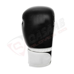 Transpirable 100% calidad superior cuero Fighting-MMA venta al por mayor 12oz entrenamiento Muay-Thai negro-blanco Kickboxing guantes de boxeo - Product Image 2