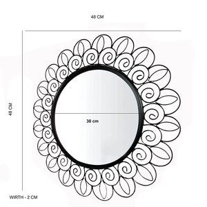 Stylish <b>Wall</b> <b>Mirror</b> <b>for</b> Home Decor Living Room <b>Bathroom</b> Hotel Black Color Finished Round Shaped Metal Unique Design <b>wall</b> <b>mirrors</b> - Product Image 5