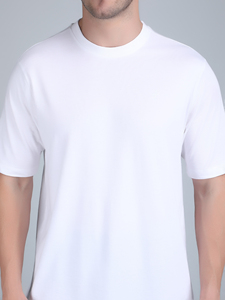 T-shirt à col rond pour hommes Streetwear vente en gros 100% coton dans différentes méthodes d'impression et matériaux en stock à vendre - Product Image 3