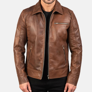 Veste d'hiver de qualité supérieure pour homme Meilleur prix Cuir véritable Coupe-vent Imperméable Teint uni Devant Toutes tailles Vente en ligne disponible - Product Image 1