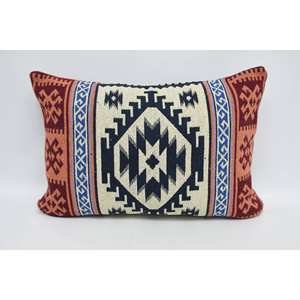 Navy Blue 20x28 Inch Wool <b>Pillow</b> Traditional Geometric Pattern Woven Embroidered Printed <b>Waterproof</b> Vintage Christmas Style - Product Image 1