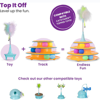 Qbellpet vente chaude fournitures pour animaux de compagnie tour de piste accessoires de chat interactif chat à 3 niveaux jouant jouet pour jouer en intérieur