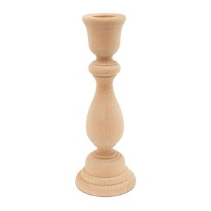 Soporte de vela de pilar de madera de Color Natural de tamaño mediano Acabado personalizado para iluminación del hogar de bodas y decoración de Navidad - Product Image 1