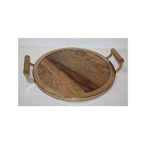 Plateau de nourriture décoratif de couleur émaillée Vaisselle de table en bois naturel fait maison Design unique pour le petit-déjeuner à la maison Plateau de service - Product Image 4