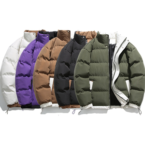 Chaqueta de Otoño Invierno para hombre, chaquetas cálidas de pato, capucha acolchada gruesa, ropa informal de estilo corto, cuello levantado, versátil para hombres y mujeres - Product Image 1