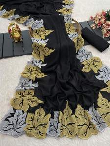 Último diseñador de alta calidad pura seda Dola Sari hilo secuencia oro tejido borde indio étnico tradicional fiesta desgaste Saree - Product Image 6