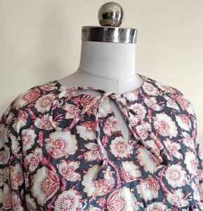 Vestido Informal de Algodón Indio, Vestido Midi Estampado Hecho a Mano, Vestido Largo de Algodón de Verano, Ropa de Estilo Bohemio para Mujer, Ligero e Informal - Product Image 6