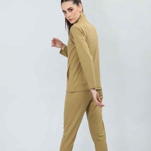 Meilleur service OEM Survêtement d'hiver deux pièces 100% coton de haute qualité pour femmes Survêtement à manches longues avec fermeture éclair pantalon long personnalisé Survêtement - Product Image 3