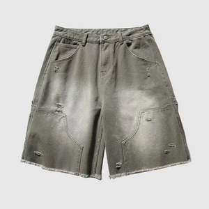 High Street Fashion Elastic Waist Jean <b>Shorts</b> <b>Men</b> Manufacturer Custom Logo Baggy Distressed <b>Shorts</b> Denim <b>Camo</b> <b>Shorts</b> - Product Image 5