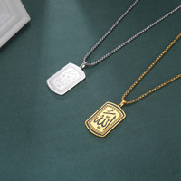 Collier pendentif chaîne à maillons en acier inoxydable plaqué or pour hommes, motif religieux catholique, vente en gros