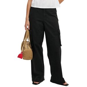 Pantalones Cargo de pierna ancha para mujer, tela de sarga suave, perfecto para transiciones de oficina a exteriores con bolsillo funcional, diseño ODM Cargo - Product Image 1