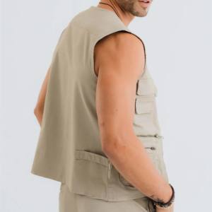 Marca al por mayor transpirable Color sólido ropa Casual hombres Jeans chaleco Streetwear nueva moda cómodo hombre Jeans chaleco para niños - Product Image 6