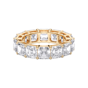 10.00 Carat E-F/VVS-VS Moissanite Asscher Cut Diamond Eternity Band <b>Ring</b> Made in 10K,14K,18K Solid Gold - Product Image 1