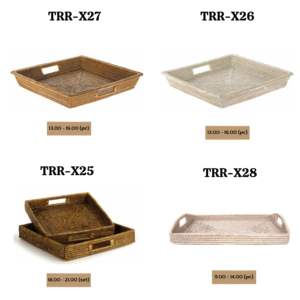 Collection mise à jour plateau de service en osier plateau en rotin de bambou organisation domestique Accent de décor à la maison - Product Image 2