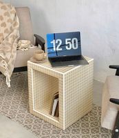 Table de bistrot artisanale Exim TCE vintage réutilisable en verre mosaïque marocain et fer, écologique, pour intérieur et extérieur