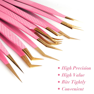 Pinzas para pestañas y cejas de última tendencia 2024, herramientas de belleza con punta dorada, volumen multicolor y tipo puntiagudo, precio bajo - Product Image 4