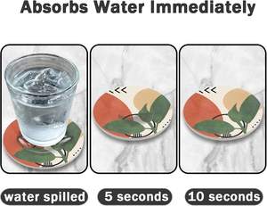 Classic Home Kitchen Cup Holder Custom Shape Round <b>Marble</b> <b>Coaster</b> with Brass Inlay Mats & Pads - Product Image 5