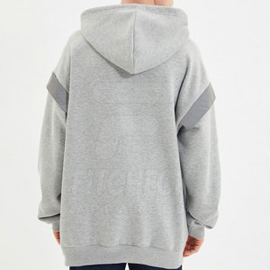 Couleur unie 100% coton hommes sweats à capuche surdimensionnés hiver léger respirant polaire tissu de haute qualité - Product Image 3