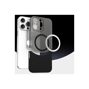 Étui en silicone magnétique double couche compatible M-Safe pour iPhone 16 Pro Max, anti-traces de doigts, gris, style INS, modèle Plus - Product Image 4