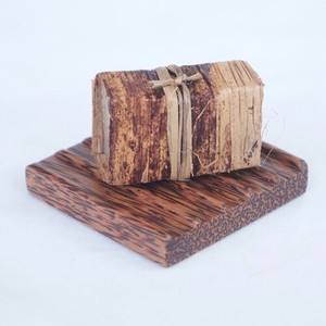 Natural Coconut Wood <b>Soap</b> Dish Holder Plates With Water Draining Holes Bathroom Decoration Custom logo - Product Image 1