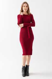 Vestido de Punto para Mujer, Cuello Redondo, Manga Larga, Flexible, Cálido, con Detalle de Cinturón, Alta Calidad, Nuevo Modelo de Invierno, Servicios OEM Personalizables - Product Image 2