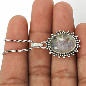 Pierre précieuse de guérison Pierre de lune arc-en-ciel naturelle Pendentif pierre précieuse Bijoux en argent sterling 925 Fournisseur en gros Pendentifs en argent OEM - Product Image 4