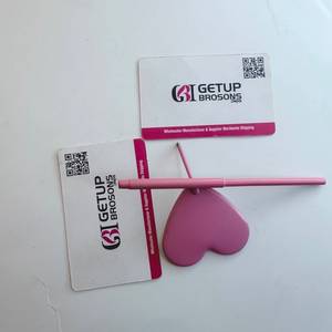 Pince à cils GETUP BROSONS, revêtement rose clair, forme cœur, acier inoxydable, outil de précision, logo personnalisé - Product Image 1
