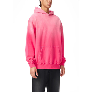 Men's Heavyweight Sunfade <b>Oversized</b> Hoodie High Quality <b>Vintage</b> Pullover <b>Sweatshirt</b> Acid Washed Streetwear Fleece Solid OEM - Product Image 5
