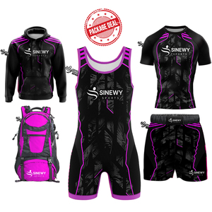 ชุดซิงเกิลต์มวยปล้ำแบบยืดได้ ออกแบบเองได้ พร้อมโลโก้ด้านหน้า สำหรับฝึกซ้อมและแข่งขัน- โพลีเอสเตอร์ 100% แพ็คสุดคุ้ม - Product Image 2