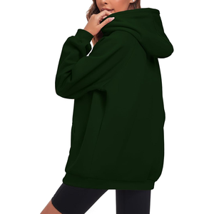 Sudadera con capucha de algodón coreano de gran tamaño con cremallera completa para mujer, sudadera informal de manga larga con bolsillo, chaqueta ligera de invierno, Tops para mujer - Product Image 5