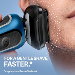 Rasoir électrique bleu pour homme, utilisation humide et sèche, plusieurs modes de rasage, rasoir à cinq lames, étanche IPX7, lavable, mini rasoir électrique - Product Image 3