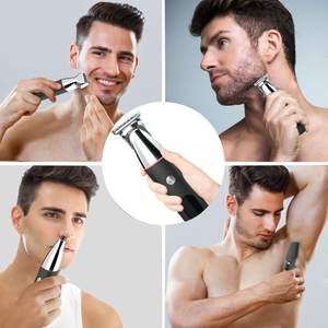 Kit de tondeuse de précision sans fil tout-en-un 5-en-1 pour homme, rechargeable par USB, étanche IPX7, pour le corps, le nez, la barbe et la coupe de cheveux, idéal pour les voyages en camping-car - Product Image 2