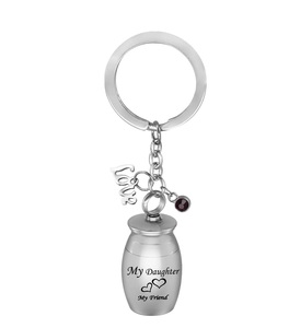Hija personalizada mi familia mi amigo urnas para cenizas recuerdo conmemorativo de acero inoxidable llavero de cremación joyería tamaño personalizado - Product Image 4